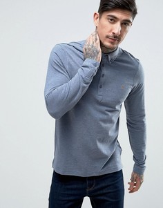 Farah Slim Pique Long Sleeve Polo Buttondown in Blue - Зеленый