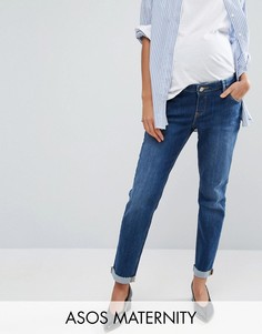 Выбеленные джинсы бойфренда для беременных ASOS Maternity Kimmi - Синий
