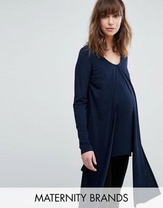 Трикотажный лонгслив с запахом для кормления Mamalicious - Темно-синий Mama.Licious