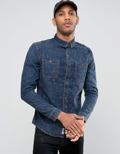 Bellfield Acid Wash Denim Shirt - Темно-синий