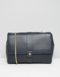 Кожаная сумка на плечо с цепочками Modalu - Темно-синий