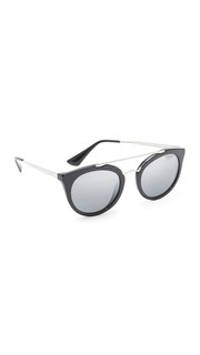 Круглые зеркальные солнцезащитные очки-авиаторы Prada