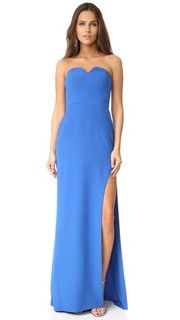 Высокий разрез платье без бретелек Halston Heritage