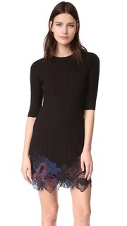 С короткими рукавами и с вышивкой кружевное платье в рубчик 3.1 Phillip Lim