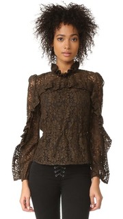Кружевная блуза с высоким вырезом Sonia by Sonia Rykiel
