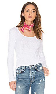 Cotton slub scallop hem tee - Bobi