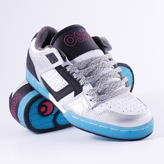 Кеды кроссовки женские Osiris Harlem Black/White/Cyan