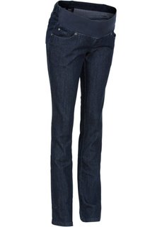 Мода для беременных: прямые джинсы с заниженной талией (синий «потертый») Bonprix