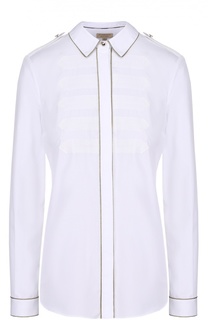 Блуза прямого кроя с погонами и металлизированной отделкой Burberry