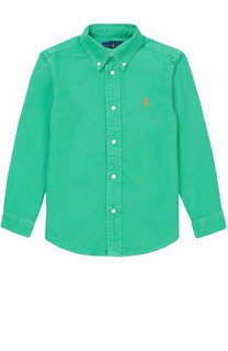 Хлопковая рубашка с воротником button down Polo Ralph Lauren