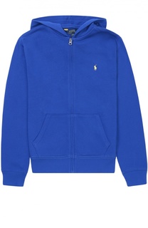 Хлопковая толстовка на молнии с капюшоном Polo Ralph Lauren