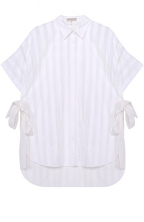 Блуза прямого кроя с удлиненной спинкой и бантами Emilio Pucci