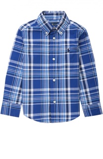 Хлопковая рубашка с воротником button down Polo Ralph Lauren