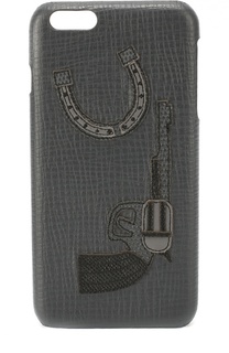 Кожаный чехол для iPhone 6 Plusс аппликацией Dolce &amp; Gabbana