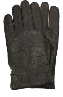 Кожаные перчатки с шерстяной подкладкой BOSS