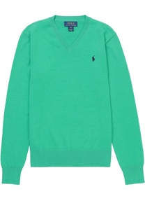 Хлопковый пуловер с логотипом бренда Polo Ralph Lauren