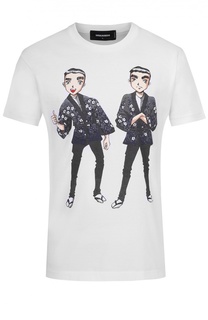 Хлопковая футболка с принтом Dsquared2