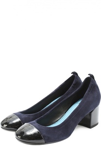 Замшевые туфли с лаковым мысом Lanvin