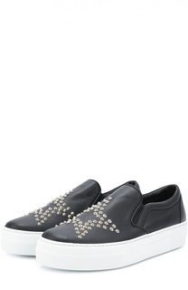 Кожаные слипоны с рисунком из заклепок Simon Scott