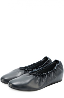 Кожаные балетки с эластичной вставкой Lanvin