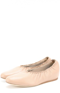 Кожаные балетки с эластичной вставкой Lanvin