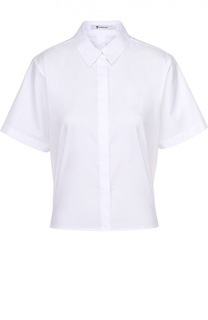 Укороченная хлопковая блуза прямого кроя T by Alexander Wang