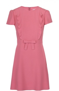 Приталенное мини-платье с бантом и оборками REDVALENTINO