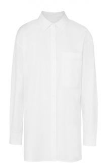 Удлиненная блуза свободного кроя с накладным карманом DKNY