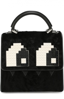 Сумка Mini Alex Eyes с отделкой из овчины Les petits joueurs