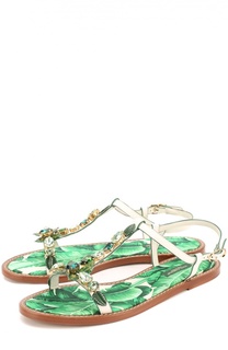 Кожаные сандалии Portofino с кристаллами Dolce &amp; Gabbana