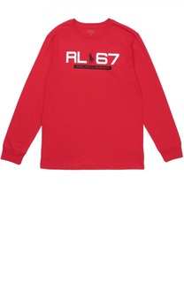 Хлопковый лонгслив с принтом Polo Ralph Lauren
