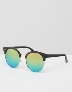 Круглые солнцезащитные очки с зеркальными стеклами 7X - Черный