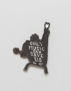 Значок с надписью Only Music Can Save Us - Мульти Gifts