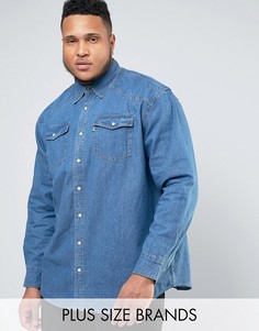 Синяя джинсовая рубашка в стиле вестерн Duke PLUS - Синий