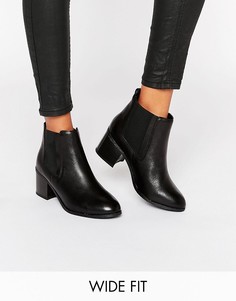 Кожаные ботинки челси для широкой стопы New Look - Черный