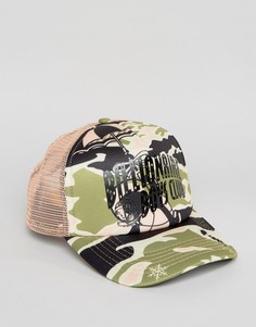 Бейсболка с камуфляжным принтом и логотипом Billionaire Boys Club - Зеленый