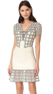 Платье с Тамера короткими рукавами Herve Leger