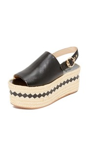 Сандалии с эспадрилий на плоской денди на платформе Tory Burch