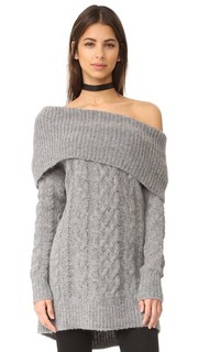 Безразмерный косичками свитер-туника Kendall + Kylie