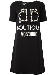 logo embellished T-shirt dress Boutique Moschino