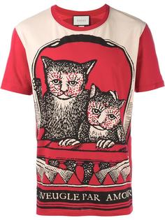 футболка с принтом котов Gucci
