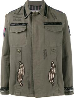 куртка в военном стиле с нашивками с бисером Etro