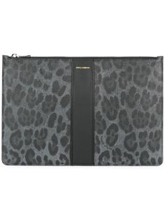 сумка для документов с леопардовым рисунком Dolce &amp; Gabbana
