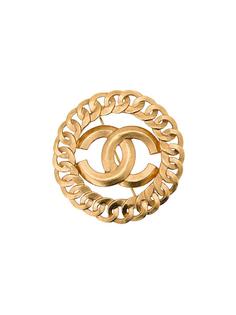 logo chain brooch Chanel Vintage