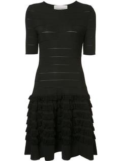 short sleeve fringe dress Carolina Herrera