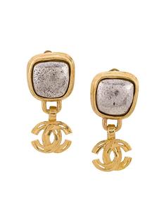 logo earrings  Chanel Vintage