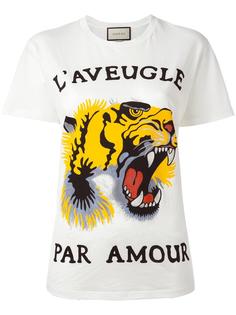 футболка с принтом тигра Gucci