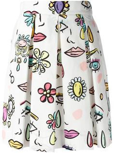 плиссированная юбка с принтом Boutique Moschino