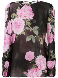 прозрачная блузка с цветочным принтом Giambattista Valli