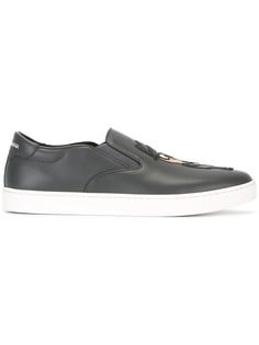 London designer's patch slip-on sneakers Dolce &amp; Gabbana